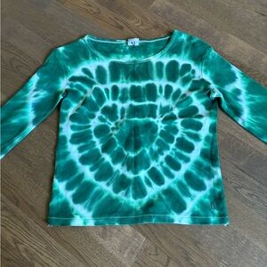 Realisation Par Tie Dye Print Long Sleeve Green Shirt